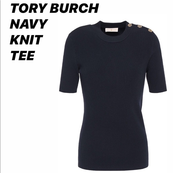 Tory Burch Tops - Tory Butch Knit Tee (Navy)